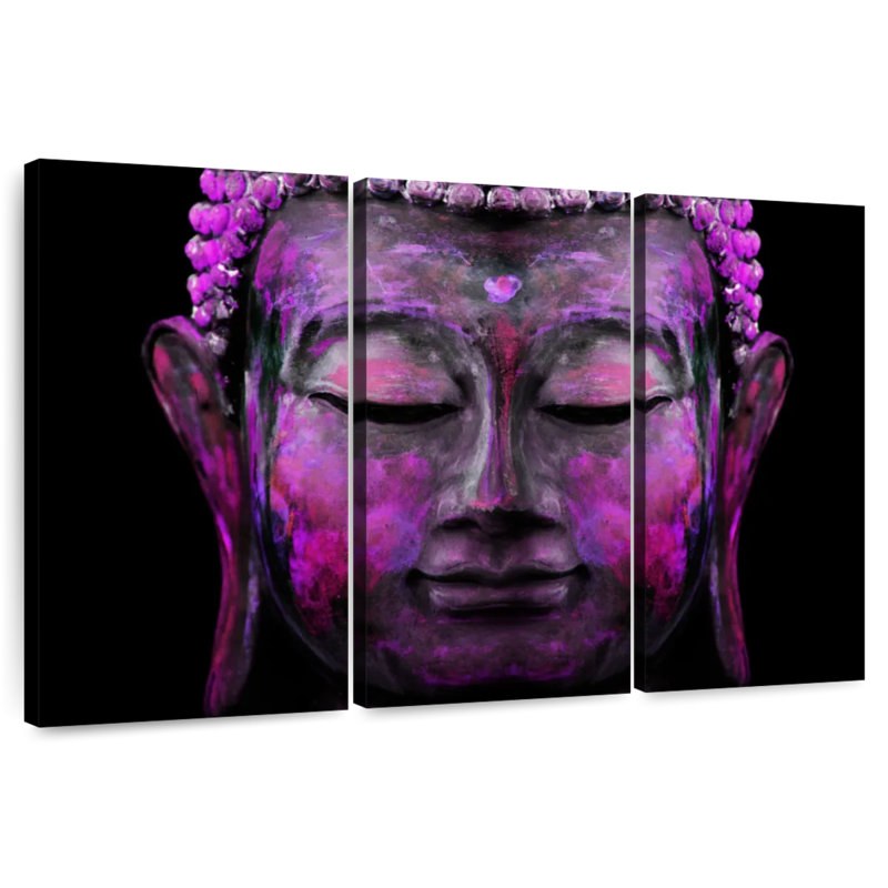 Adella Purple Buddha, 24" H x 38" W