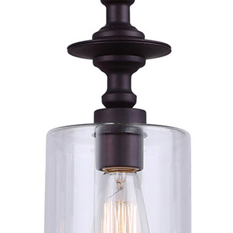 Luminaire suspendu linéaire pour îlot de cuisine 3 lumières Humphries, Bronze huilé