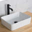Lavabo de salle de bain vasque rectangulaire en céramique avec robinet-3955026