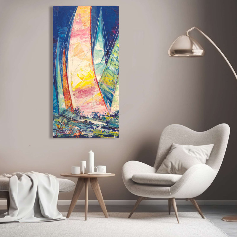 Multicoloured Sails III by Luigi Florio - Wrapped Canvas Print, 100cm H x 50cm W x 4cm D