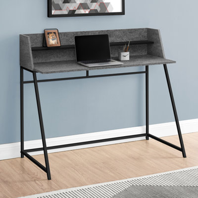 Bureau d'ordinateur, bureau personnel, ordinateur portable, tablettes de rangement, L 48 po, travail, stratifié, métal, contemporain, moderne (bureau)