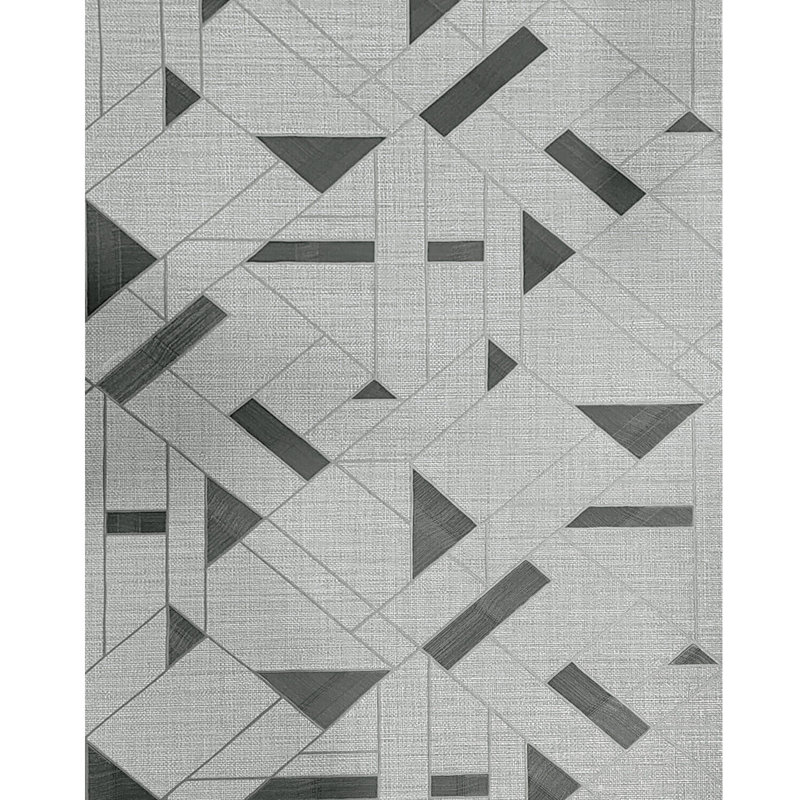 Rouleau de papier peint texturé géométrique gris bronze