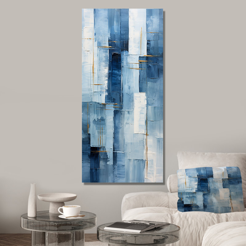 Blue Nautical Shapes II - Coastal Minimalisme, art mural, Toile tendue, 40" H x 30" W
