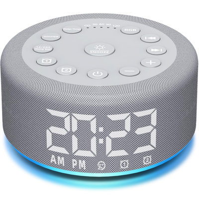 Sound Machine Alarm Clock Brown Noise White Noise Machine Night Light With Dual Alarms Backup Battery 30 Sleeping Sounds For Baby Kids Adults 32 Level Volume 5 Timers 15 Wake Up Sounds Memory Function