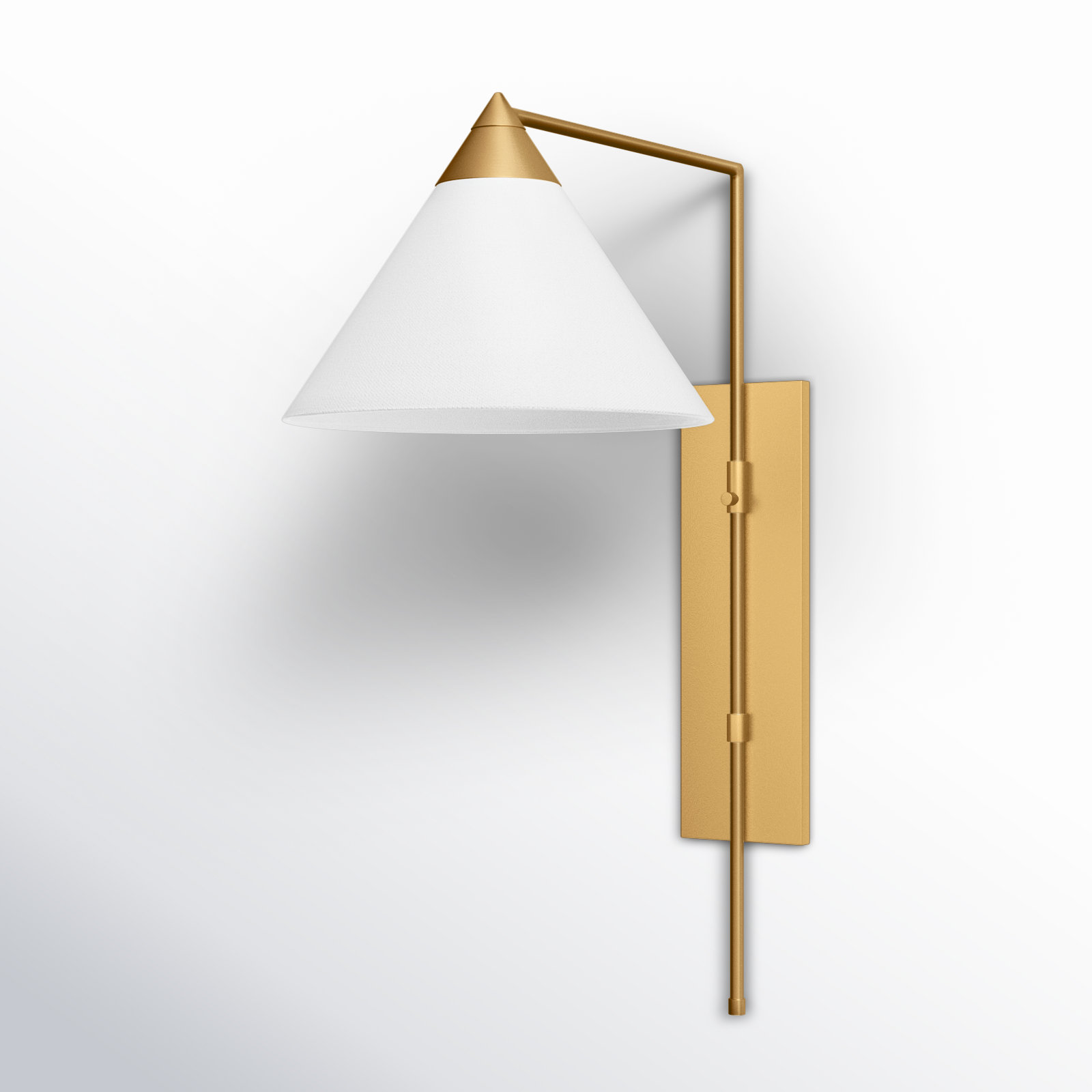 Raze Single Light Adjustable Wallchiere, Burnished Brass