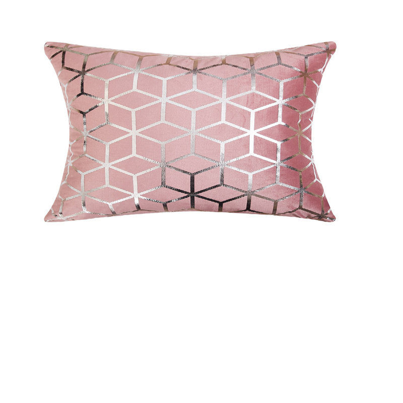 Housse de coussin rectangulaire en velours , Housse de coussin seulement - sans coussin, Rose