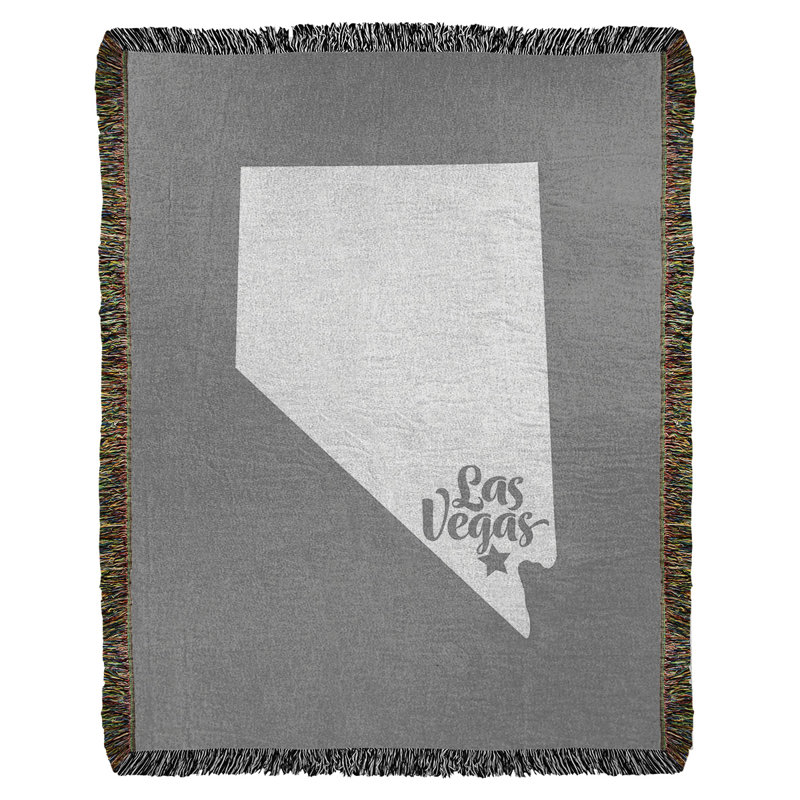 Jeté en coton tissé las vegas nevada, l 60 po x L 80 po, Gris