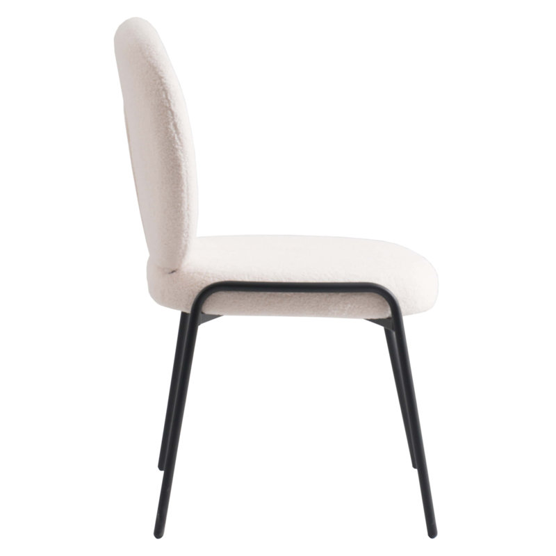 Chaise d'appoint Amelia Khalique Celestial Boucle, Blanc