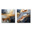 Or et gris, formes liquides modernes I - formes abstraites modernes, impression sur métal, ensemble de 2 carrés-250714149