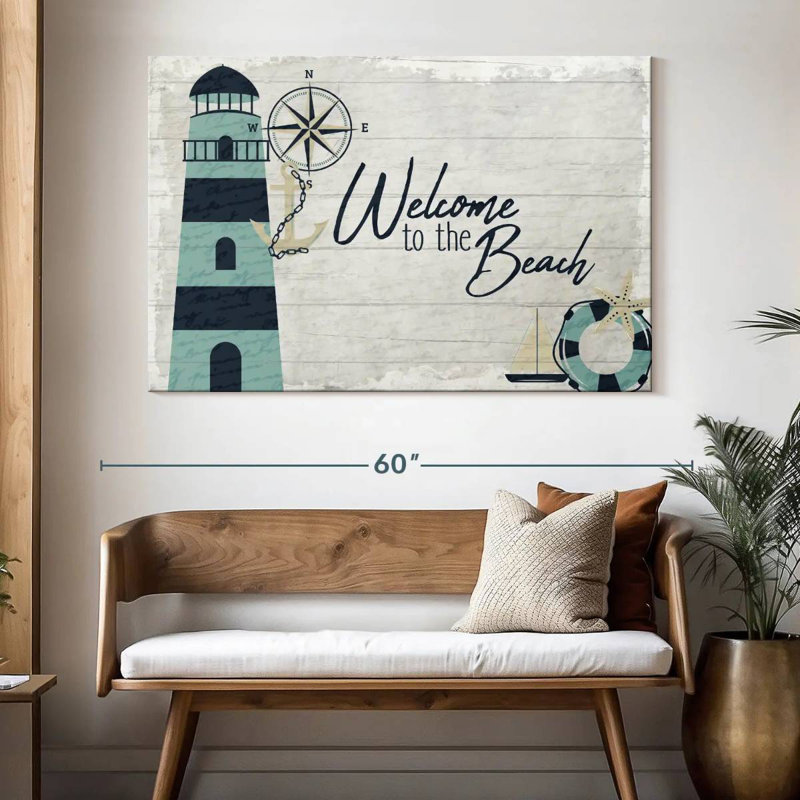 Tergel Welcome To The Beach Wood Style, 34" H x 51" W