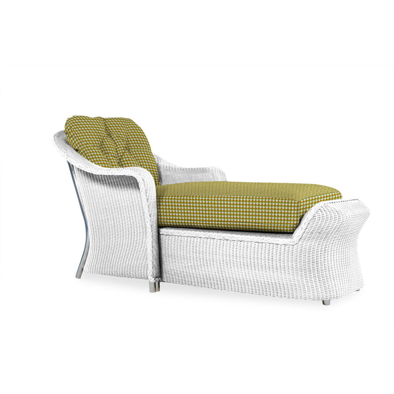 Reflections Outdoor Chaise Lounge, White, Beach Navy