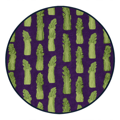 Washable Asparagus Vegetables Area Rug
