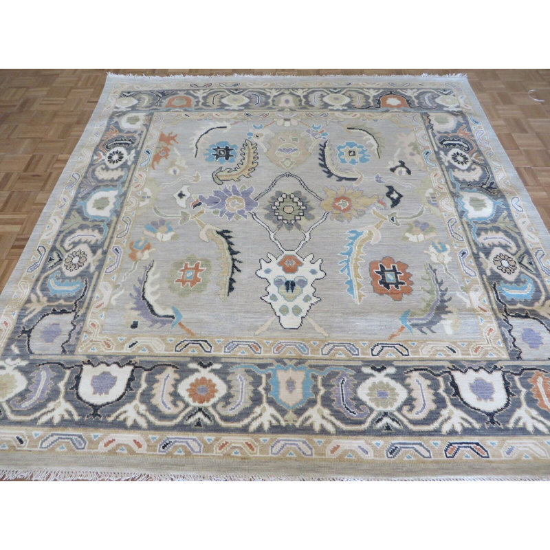 One-of-a-Kind 7'11" X 8'1" Square Wool Area Rug in Grey