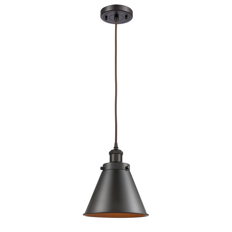 Luminaire suspendu conique à 1 lumière Donovan, DEL, Bronze huilé