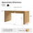 Kaybri Aranza 60”W Solid Wood Base Fluted Desk with Cable Management and Power Outlets-185868860
