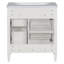 Meuble-lavabo moderne de 30 po avec lavabo supérieur, 2 tiroirs, tiroir coulissant, tablette réglable, glissières de tiroir en métal lisse, fonctions de rangement variées, pieds romains exquis, poignée texturée, blanc