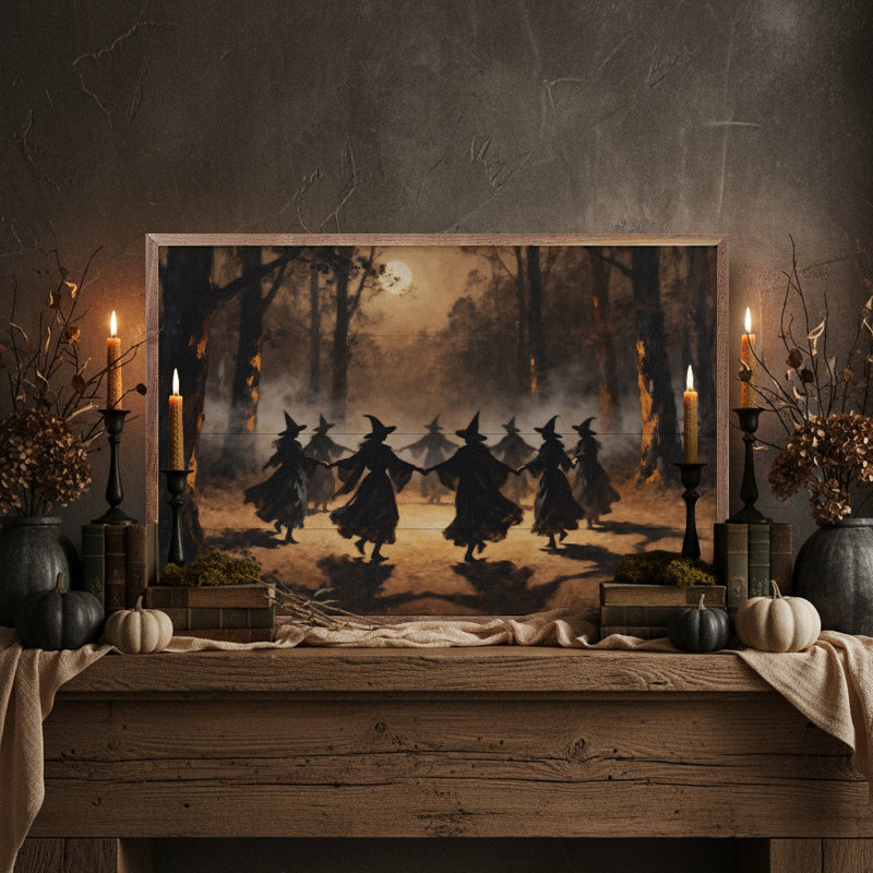 Witches Dancing In The Woods, 16" H x 24" W