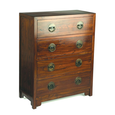 Hangzhou Solid Wood 85 cm W Chest of 4 Drawers