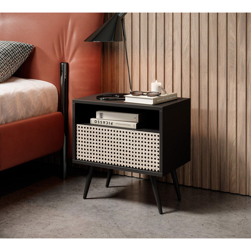 Hodgskin 47cm W Manufactured Wood Bedside Table