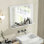 Miroir de salle de bain rectangulaire avec tablette 23,5 po x 17,5 po et cadre en bois