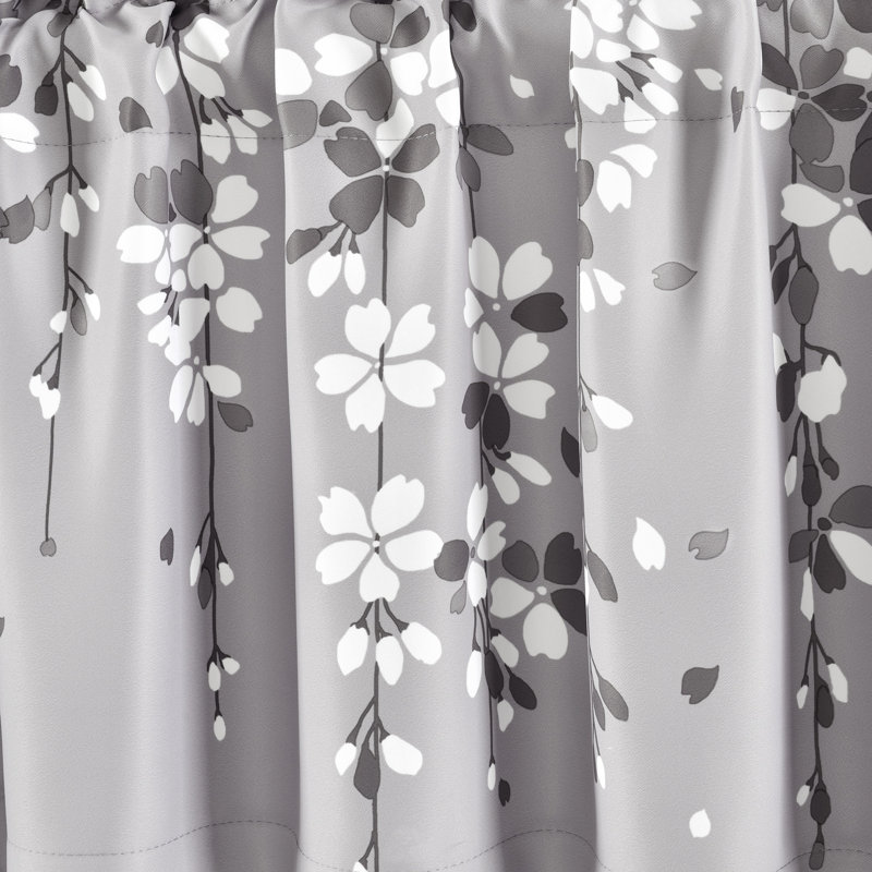 Floral Tailored Window Pelmet, Grey