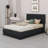 Upholstered Platform Bed With One Large Drawer In The Footboard And Drawer On Each Side-1029025596