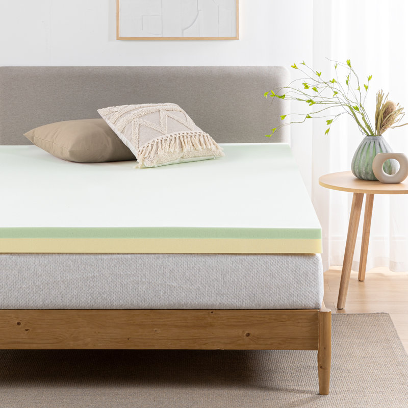 Surmatelas en mousse à mémoire de forme infusée de thé vert Zinus, Double, 3"