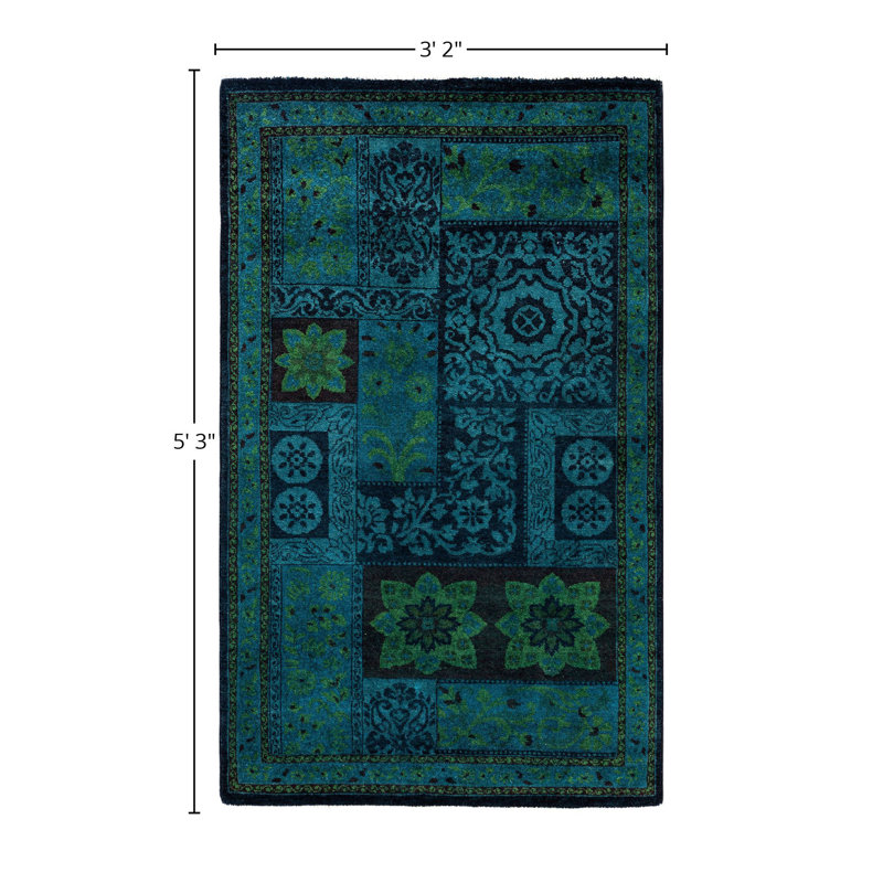 Huckaby One-of-a-Kind 3' 2" X 5' 3" Wool Area Rug Black