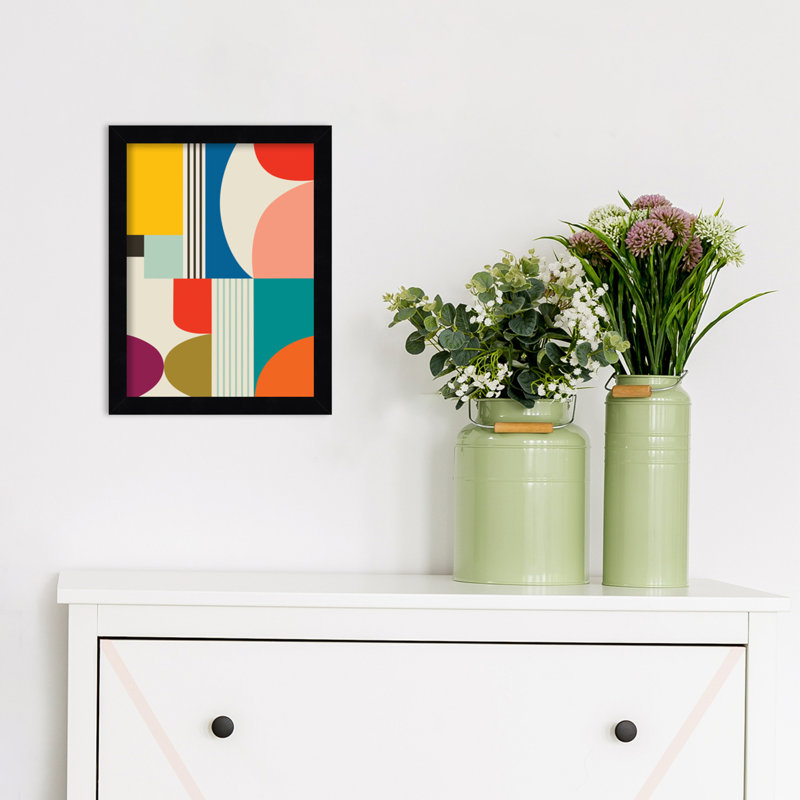 «Mid Century Modern Pattern» par Rachel Lee - cadre photo, Noir, H 41 po x l 31 po x P 1 po