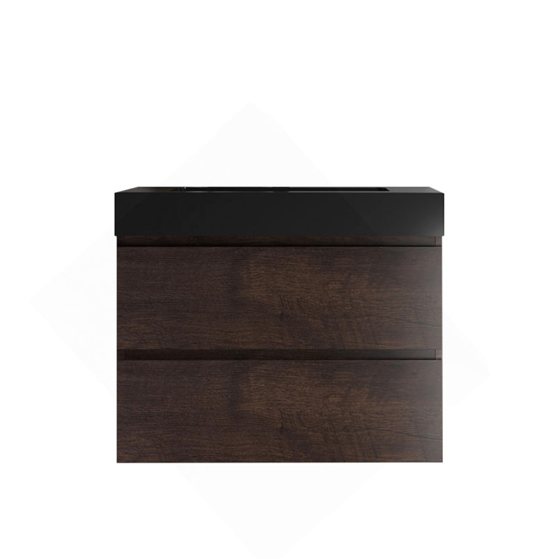 Lavabo intégré en quartz d'ingénierie SANS drain et robinet, couleur noir mat, Noir, Noir