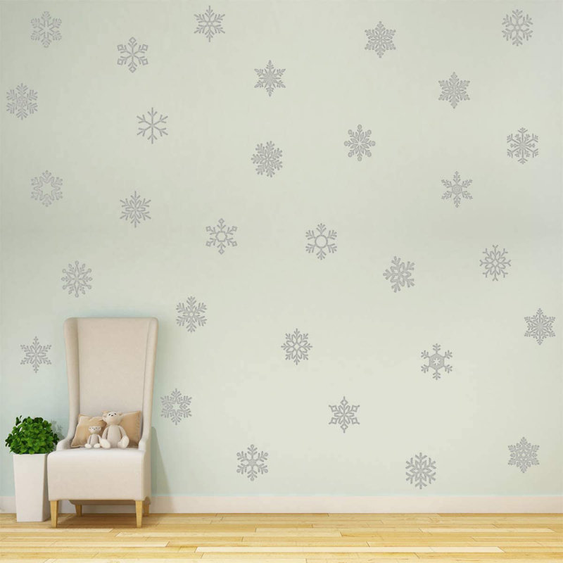 Adhésif décoratif flocons de neige, Argent
