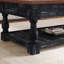 Table basse à plateau rétro avec rangement pour le salon, les compartiments cachés et la tablette inférieure, espresso et finition patinée