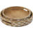 Set Of Two Natural Wood Round Trays 