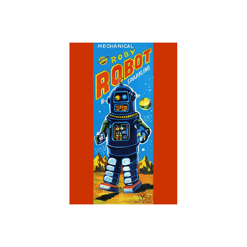 « roby robot », affiche rétro, H 30 po x l 20 po