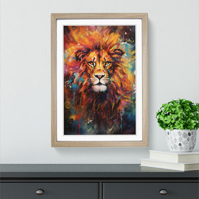 Leo Zodiac Action - Single Picture Frame Print on Wood
