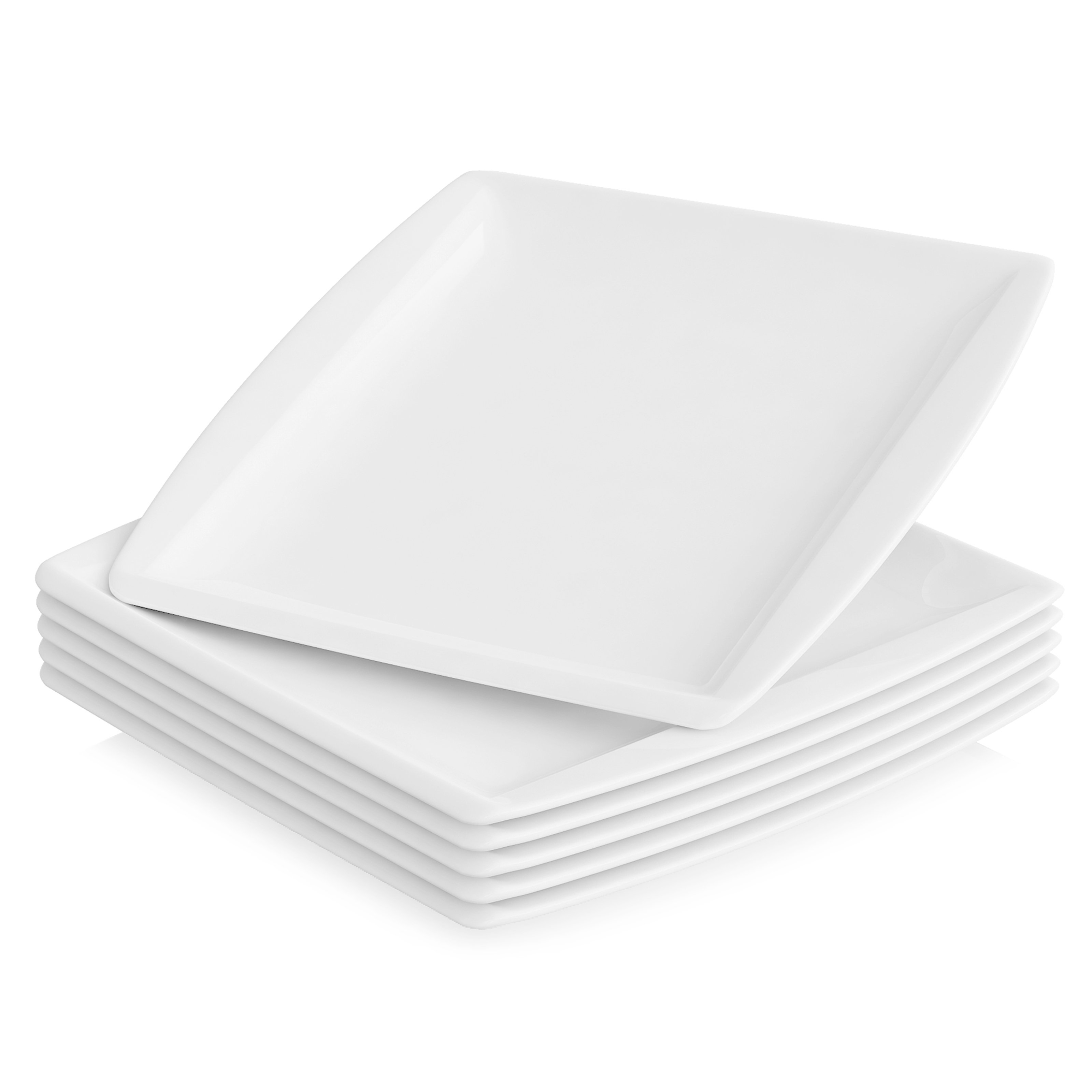 MALACASA Blance 2-Piece Ivory White Porcelain Serving Tray of 10