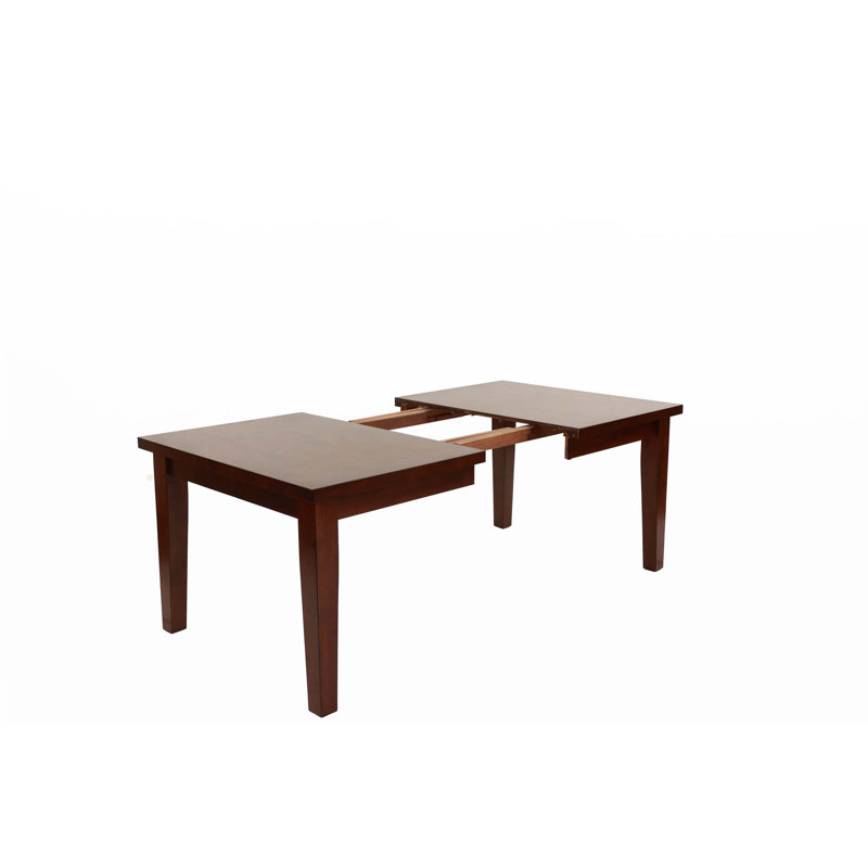 Contemporary Rectangle Dining Table W Leaf 6X Side Chairs 7Pc Set