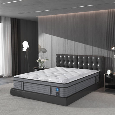 Rozel 12/14 Inch Firm Hybrid Mattress, Gel Memory Foam & Pocketed Coils for Back Support