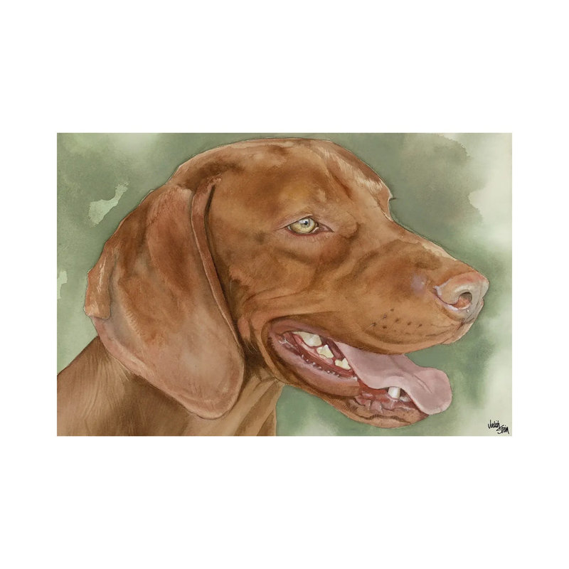 Hook & Loop Fastener Dog - Vizsla Dog 1 Piece Wrapped Canvas Painting, 20.32cm H x 30.48cm W