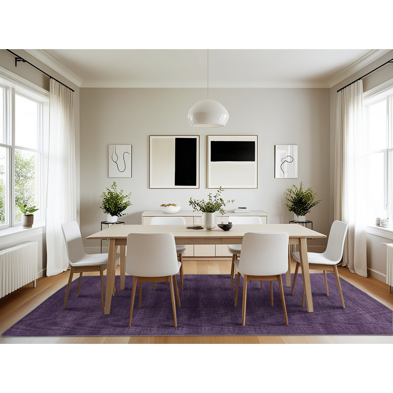 Machine Washable Solid Purple Area Rug