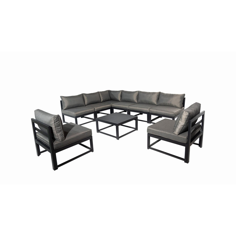 Munnu 8 - Person Patio Dining Set with Square Table , Cushions Included