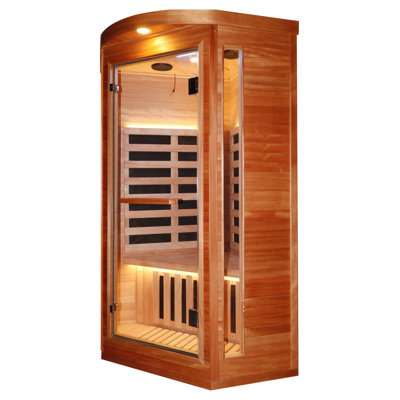 Pentagonal Single-Person Far Infrared Sauna with American White Oak Finish