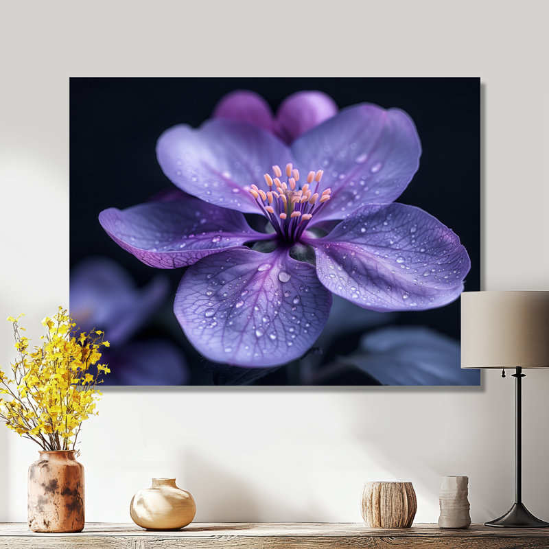 Mauve noir Moody Majesty, fleur de pommier, H 12 po x l 20 po, Toile tendue
