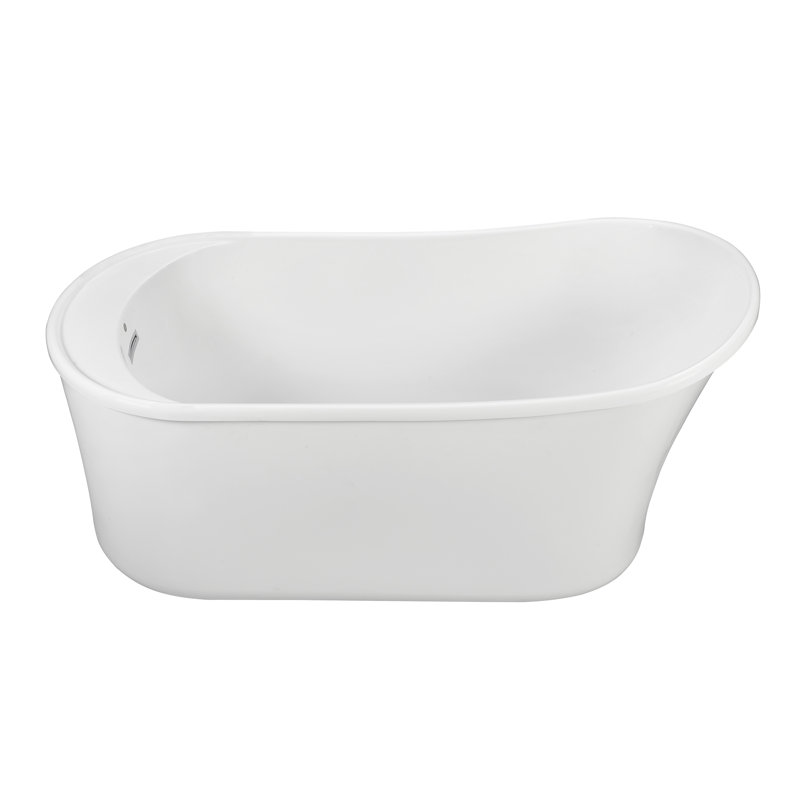 MTI Solutions 60" Freestanding Soaking Bathtub, Solid Surface