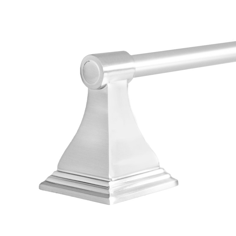Barre à serviettes murale Leonard, Nickel satiné, H 2,36 po x l 24 po x P 3,21 po