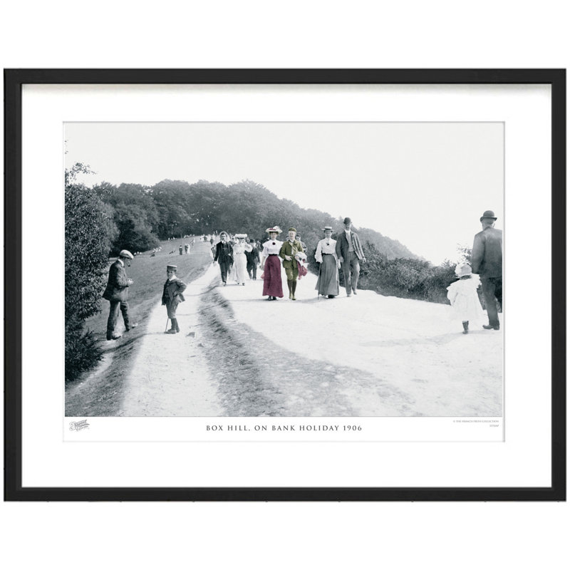 Box Hill, On Bank Holiday 1906 by Francis Frith - Single Picture Frame Print, Dark Grey/Ivory, 60cm H x 80cm W x 2.3cm D