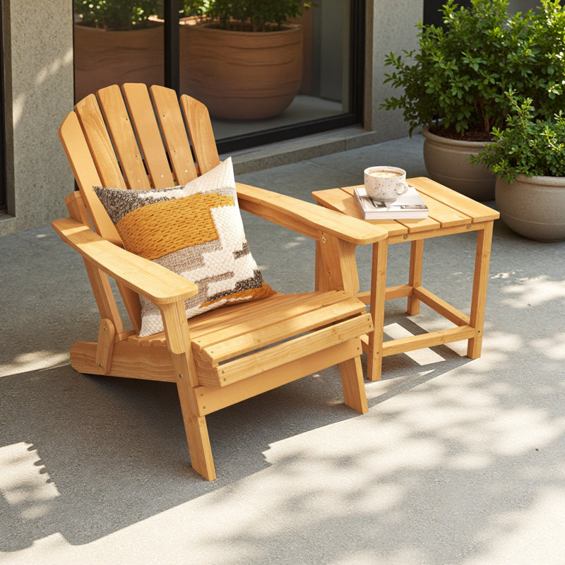 Chaise Adirondack pliante, siège de patio en bois de pruche massif pour jardin, piscine et foyer