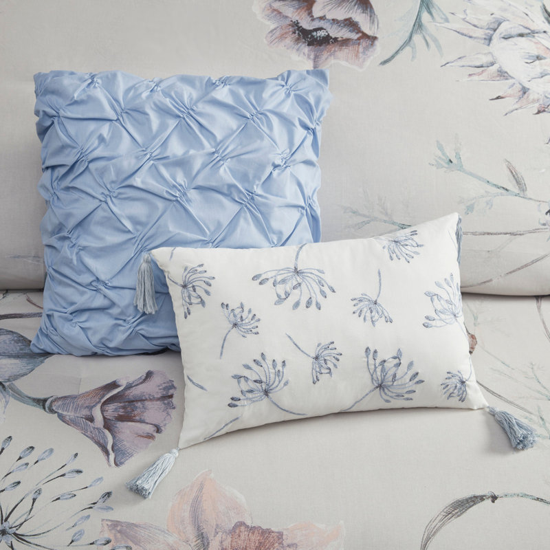 8 Piece Printed Comforter Set Blue
