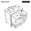 Meuble-lavabo cannelé élégant 30 po avec lavabo en céramique, boîte simple, pieds en bois massif, portes et tiroir à fermeture en douceur, tablette de porte, blanc-435252805