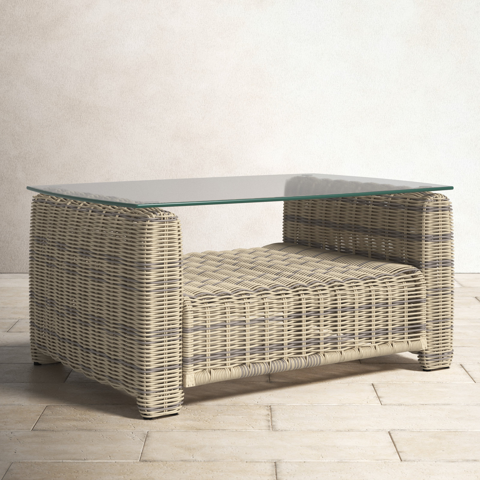 Whitley 39.5'' Glass Outdoor Coffee Table